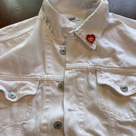 Solid & Striped x Re/Done Hollywood white cropped denim jean jacket Size S - Picture 10 of 11